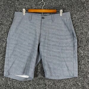TravisMathew Mens Grey Glen Plaid Golf Shorts Size 34 Stretch Performance